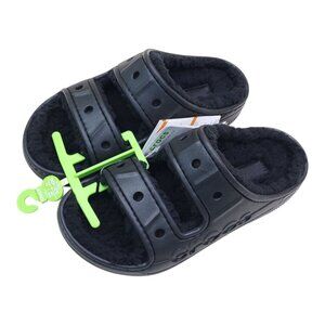 Crocs Baya Cozzzy Sandal Fleece-Lined Black Size W5 M3 Black Comfort Slippers